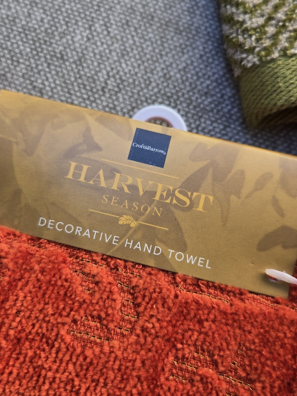 Set Of 4 Harvest Embroidered Fall Kitchen Towels - Orange, Brown, Green, Cream - Picture 6 of 7